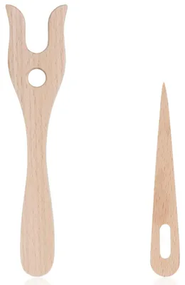 2er-Set hölzerne Strickgabeln für kreatives Weben, Handarbeit