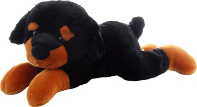 Image de Peluche chien couché foncé 40 cm