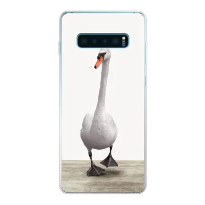 Produktbild von MuchoWow® Handyhülle Schutzhülle Hülle für Samsung Galaxy S10 Lite Schwan - Tiere - Vogel - Jungen - Mädchen - Kinder Silikon Softcase Handy Hülle - Schutz