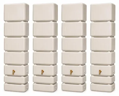 Produktbild von 4x 350L GRAF SLIM Wandtank-Set 1400 L sandbeige 1840x600x390cm