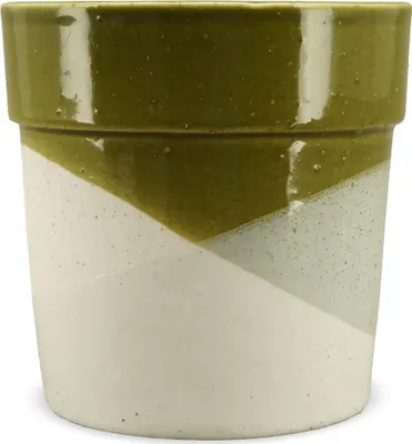 Immagine prodotto di Vaso per fiori Vaso per piante geometrico in gres verde 12,8 cm
