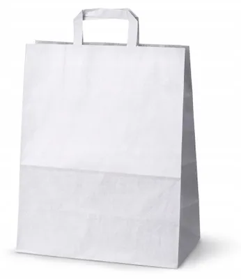 Produktbild von Allbag Papiertragetaschen 100er Set Weiß 32x16x39cm Catering