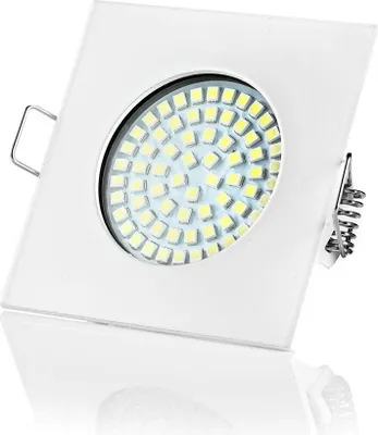 Produktbild von Sweet LED Einbaustrahler flach eckig weiß 3,5W kaltweiß 230V Deckenspot Strahler