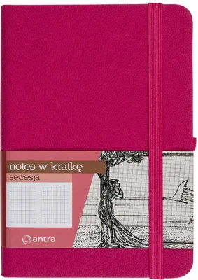 Imagen del producto de Notas A7 con goma de borrar, estilo Art Nouveau, rejilla, color rosa