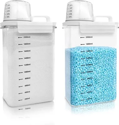 Produktbild von Famanu Waschtmittelbehälter mit Messbecher - transparent, 2300 ml
