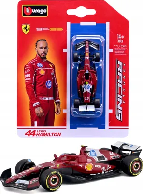 Immagine prodotto di Bburago Ferrari SF-25 (2025) – Lewis Hamilton #44 – Modellino di auto di Formula 1 in scala 1:64