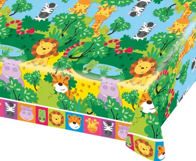 Produktbild von Dschungel Tischdecke Dschungel Tiere 120 x 180cm