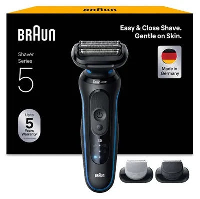 Obrázok produktu pre Braun Series 5 52-B1650S, Planžetový holiaci strojček, Modrá, Tlačidlá, Batérie, Lithium-ion (Li-ion), Zabudovaná batéria