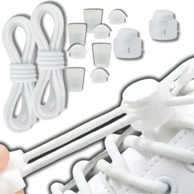 Image de Lacets élastiques sans rubans avec passepoil blanc