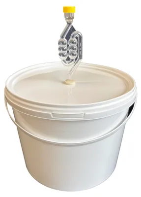Produktbild von SILPLAST Gärbehälter 10L Fermentationsbehälter mit Gärröhrchen Dichtgummi Gäreimer lebensmittelecht Bier- und Weinherstellung Weiß