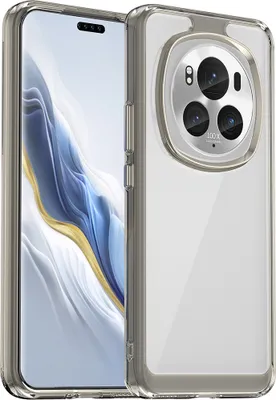 Produktbild von Schutzhülle für Honor Magic6 Pro Klar Rückseite Stoßfeste TPU Silikon Bumper Hülle Grau