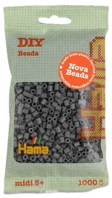 Produktbild von Hama Bügelperlen  midi grau im Beutel 1.000 Stück