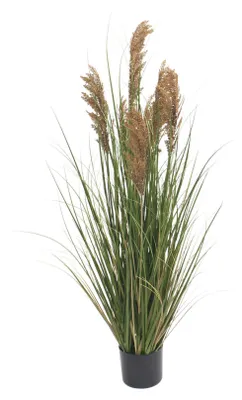 Obrázek produktu pro Umělá rostlina pampová tráva Cortaderia Rebecca Mobili Ravok 120x70x70 cm z PVC PE kovu cementu, zelená hnědá