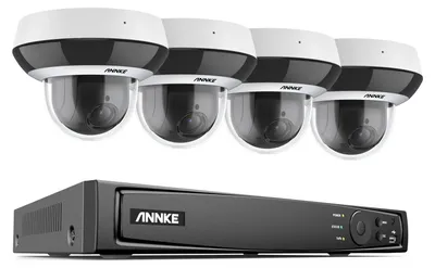 Image de Kit de caméra de surveillance PTZ 4 en 1, résolution 4 MP, avec zoom optique et enregistreur 4K Ultra HD