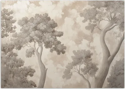 Produktbild von Vlies fototapete Bäume Natur 200x140 cm Feeby Grau inkl. Kleber einfache Montage
