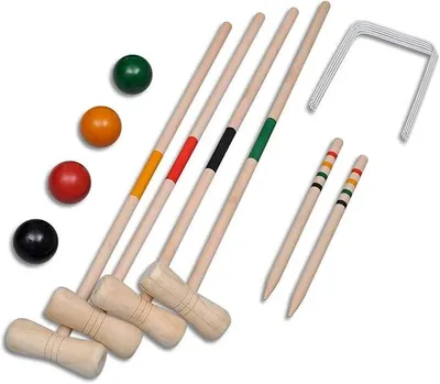 Imagen del producto de Juego de croquet de madera para 4 jugadores, modelo 90687