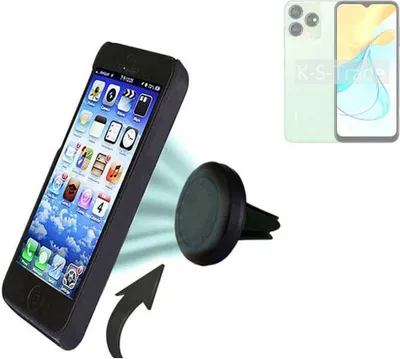 Produktbild von K-S-Trade Kompatibel mit ZTE Axon 50 Lite Auto Handy Halterung KFZ Halter Lüftungsgitterhalterung Air Vent mount Smartphone Halter