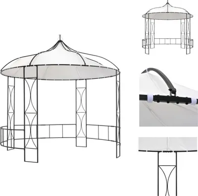Produktbild von vidaXL Pavillon 300 x 290 cm Weiß Rund - Pavillons & Partyzelte