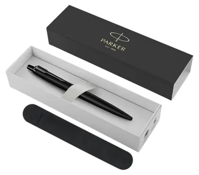 Produktbild von Parker Jotter XL Kugelschreiber | Monochrom Mattschwarz | mittlere Spitze | blaue Tinte | Geschenkbox mit Samtetui