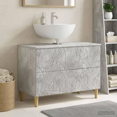Productafbeelding van Maison Exclusive - Wastafelmeubel DELFT, betonkleur, 82 x 41 x 59 cm