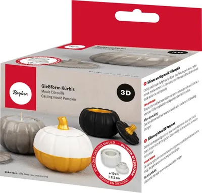 Produktbild von Rayher Silikon Gießform 3D Kürbis, 10cm ø, mit Deckel, Höhe 8,5cm, SB-Box 1Stück