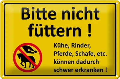 Produktbild von Blechschild Warnschild 30x20cm Bitte nicht füttern