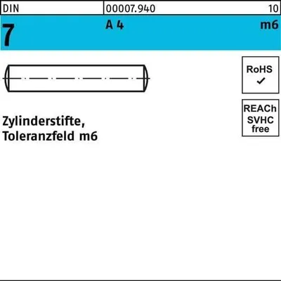 Produktbild von Reyher  Zylinderstifte DIN 7 A 4 16 m6 x 24 A 4 000079400160024 (10 Stück)