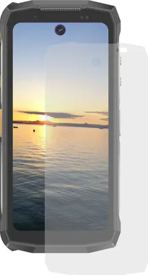 A screen protector is shown on top of a smartphone.