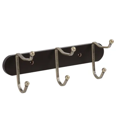 Produktbild von Hakenleiste, MDF, 3 Haken, braun