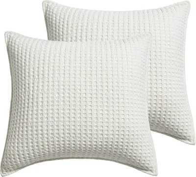 Productafbeelding van Home - Molens Wafel - Euro Sham (Set van twee) - Crème - Sham Size (26x26in.), Geen inzetstuk