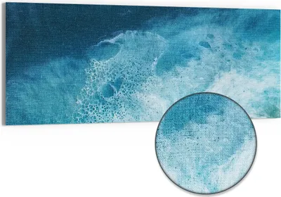 Produktbild von DEQORI Hybrid Leinwand Bild 125x50 cm 'Meeresflüstern' Wandbild Glas flach modern