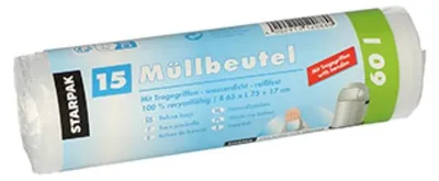 Obrázok produktu pre Papstar Müllbeutel mit Tragegriff 60l