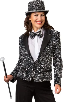 Produktbild von Damenjacke mit Pailletten silber 40