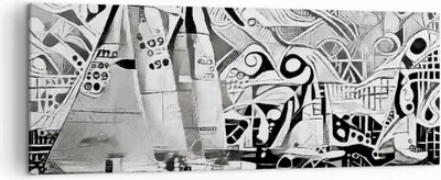 Produktbild von Bild auf Leinwand - Leinwandbild - Abstraktion modern - 140x50cm - Wand Bild - Wanddeko - Leinwanddruck - Bilder - Kunstdruck - Wanddekoration - Leinwand bilder - Wandkunst - AB140x50-3479