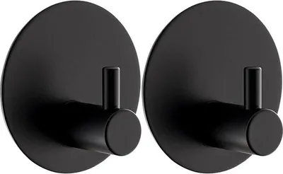 Produktbild von PolkaHome® Selbstklebende Haken Extra Stark 2 Stück – Edelstahl 304, Wasserfest, Ohne Bohren, Handtuchhaken für Bad, Küche, Flur, bis