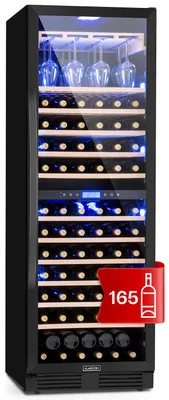 Image de Klarstein Cave a Vin Encastrable, Caves à Vin de 425L avec une Porte en Verre, Cave a Vins à Double Zone, Bar Intérieur/Extérieur, Frigo Vin, Cave a Vin de Vieillissement, Cave à Vin 165 Bouteilles