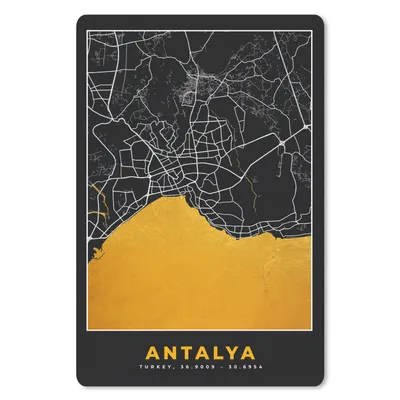 Produktbild von MuchoWow® Mauspad Mousepad Antalya - Stadtplan - Gold - Karte 40x60 cm - Mousepads - Maus Mat - Pad - Mausunterlage - Schreibtisch Accesoire