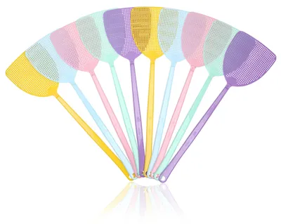 Productafbeelding van Vliegenmepper set van 10, 44 x 12,5 cm, diverse kleuren voor muggen en insecten
