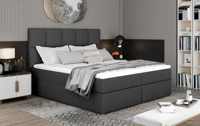Produktbild von NABBI Gepolstert Doppelbett mit Stauraum Grosio 165 - dunkelgrau