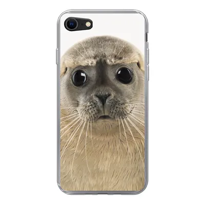Produktbild von MuchoWow® Handyhülle Schutzhülle Hülle für iPhone 8 Jungen - Robbe - Kinder - Mädchen - Tiere Silikon Softcase Handy Hülle - Schutzhaube