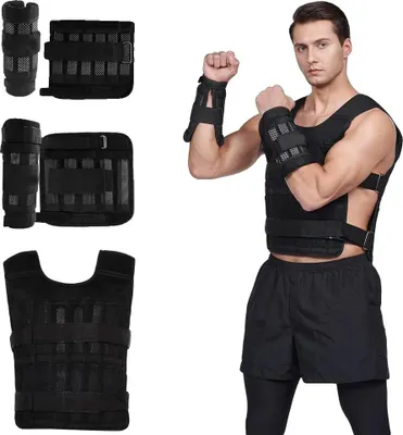 Obrázok produktu pre Záťažová vesta, nastaviteľný strih, univerzálne tréningové zariadenie, 10 kg oblek