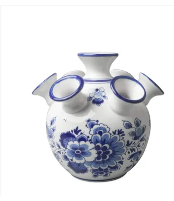 Obrázok produktu pre Heinen Delfts Blauw – Váza s tulipánmi – Kvetinový motív – 16 cm