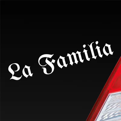Produktbild von Auto Aufkleber La Familia Die Familie Freunde Friends Car 19x4 cm Weiss Glanz Sticker Heckscheibenaufkleber