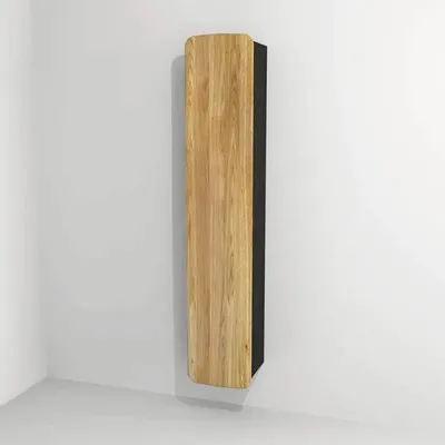 Produktbild von Devo Hängehochschrank mit 1 Tür Oval links BxHxT 34 x 165 x 33 cm diamantgrau/Eiche/schwarz