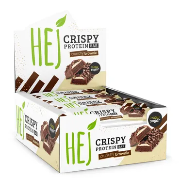 Produktbild von HEJ Crispy Protein Bar Crunchy Brownie vegetarisch , 12er Pack (12 x 45g)