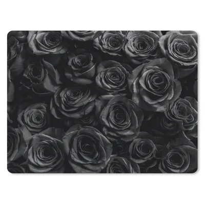 Produktbild von MuchoWow® Mauspad Mousepad Blumen - Rosen - Schwarz 40x30 cm - Mousepads - Maus Mat - Pad - Mausunterlage - Anti Rutsch