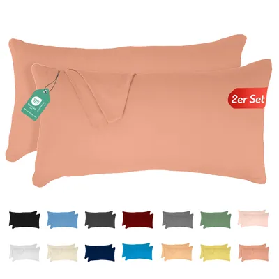 Produktbild von Jersey Kissenbezug 2er Set 40x80 cm 100% Baumwolle Rosa