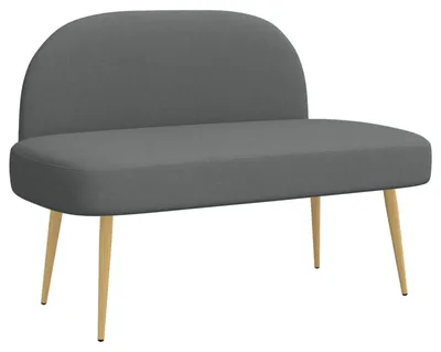 Image de Banc rembourré avec dossier Gris foncé 110 x 60 x 76 cm