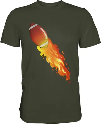 Produktbild von American Football Flammen T-Shirt – Urban Khaki / S