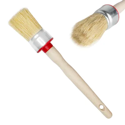 Produktbild von Premium Rundpinsel Ø 35 mm mit Naturborsten – Ergonomischer Malerpinsel aus Buchenholz für Renovierung & Lackierarbeiten